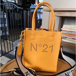 N21 Yellow Leather Mini Shopper